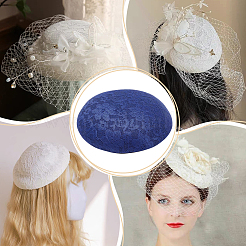 Imitation Hemp Round Fascinator Hat Base for Millinery&nbsp;AJEW-WH0472-45C-01