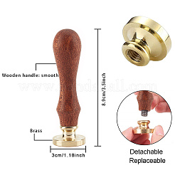 Brass Wax Seal Stamp with Handle&nbsp;AJEW-WH0184-0663
