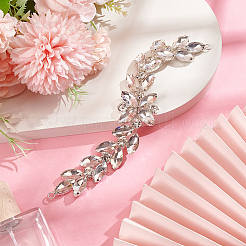 1Pc Leaf Alloy Cubic Zirconia Shoe Decorations&nbsp;AJEW-FG0004-14A