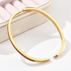 304 Stainless Steel Rhinestone Bangles for Women&nbsp;BJEW-Z092-06G