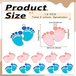 12Pcs 2 Colors Alloy Enamel Pendants&nbsp;ENAM-LP0002-14