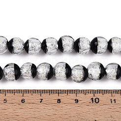 Luminous Handmade Lampwork Silver Foil Beads Strand&nbsp;FOIL-N029-03F