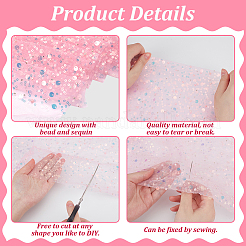 1 Yard Sequins Polyester Mesh Fabric&nbsp;DIY-FG0008-23B