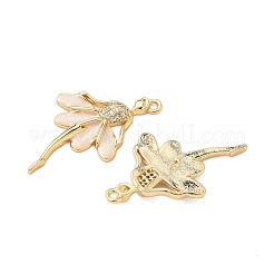 Brass Micro Pave Clear Cubic Zirconia Pendants&nbsp;KK-S531-25G