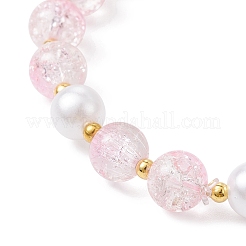 Glass Round Beaded Stretch Bracelet&nbsp;BJEW-JB09776-01