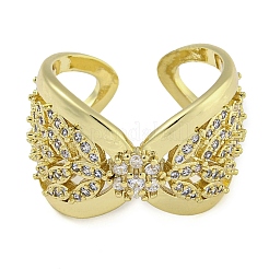 Infinity Brass Micro Pave Clear Cubic Zirconia Open Cuff Rings&nbsp;RJEW-Z046-05G-02