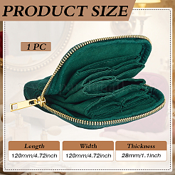Rhombus Textured Velvet Jewelry Storage Zipper Pouches for Earrings Rings Bracelets Necklaces&nbsp;ABAG-WH0085-012E