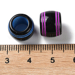Spray Printed Opaque Acrylic European Beads&nbsp;SACR-P031-32B