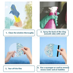 16Pcs 4 Styles Waterproof Plastic Colored Laser Stained Window Film Static Stickers&nbsp;DIY-WH0314-143