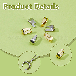 100Pcs 2 Colors 201/304 Stainless Steel Snap on Bails&nbsp;STAS-DC0017-34