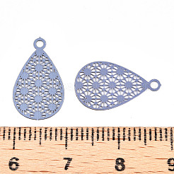 Spray Painted 430 Stainless Steel Filigree Pendants&nbsp;STAS-WH0047-78A