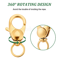 4Pcs 304 Stainless Steel Swivel Lobster Claw Clasps&nbsp;STAS-PH0005-35