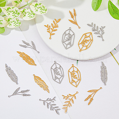 16Pcs 8 Style 201 Stainless Steel Pendants&nbsp;STAS-DC0014-33