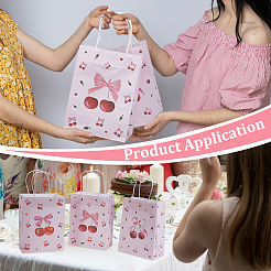 12Pcs Cherry Pattern Paper Gift Tote Bags&nbsp;CARB-UN0001-02