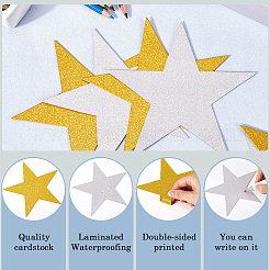 80Pcs 2 Colors Paper Glitter Star Wall Decoration&nbsp;AJEW-SP0001-12