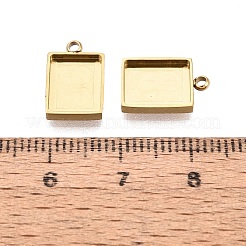 304 Stainless Steel Pendant Cabochon Component&nbsp;STAS-Q113-19C-G