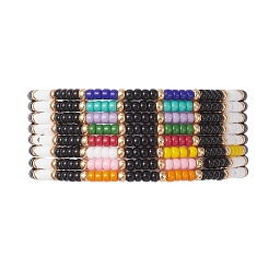 8Pcs Glass Seed Beads Stretch Bracelets for Women Men&nbsp;BJEW-MZ00275