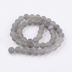 Natural Grey Agate Bead Strands&nbsp;G-H055-8mm