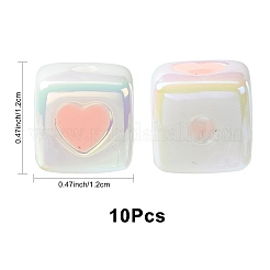 10Pcs Opaque Acrylic Enamel Beads&nbsp;ACRC-FS0001-02G