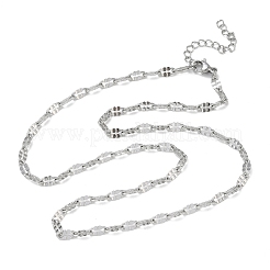 4MM 304 Stainless Steel Dapped Chain Necklaces&nbsp;NJEW-D328-03P-01