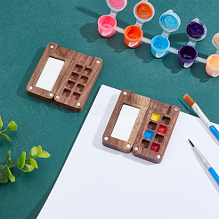 Black Walnut Wood Watercolor Paints Palette Box&nbsp;AJEW-WH0504-02