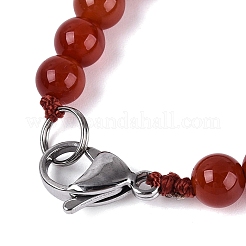 Natural Red Agate Round & Cone Beaded Necklaces&nbsp;NJEW-N064-03L
