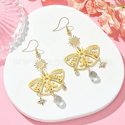 201 Stainless Steel Butterfly Chandelier Earrings with Brass Pins&nbsp;EJEW-TA00388