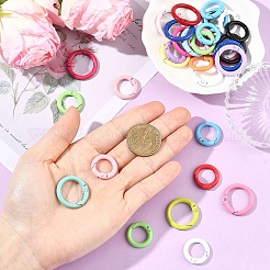 20Pcs Spray Painted Alloy Spring Gate Rings&nbsp;FIND-YW0017-97