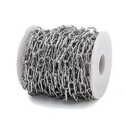 Tarnish Resistant Textured 304 Stainless Steel Paperclip Chains&nbsp;CHS-H026-18P