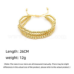 Brass Round Beaded Braided Beaed Bracelets&nbsp;WT6020-1