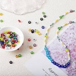 150Pcs 10Colors Handmade Evil Eye Lampwork Beads&nbsp;LAMP-SZ0001-17
