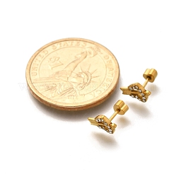 Ion Plating(IP) 304 Stainless Steel Heart Stud Earring&nbsp;EJEW-A118-18G-02