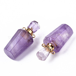 Faceted Natural Amethyst Pendants&nbsp;G-T131-14F