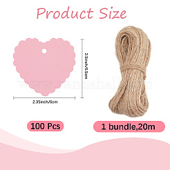 100Pcs Lace Edged Heart Paper Gift Tags&nbsp;CDIS-CP0001-01A