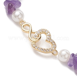 Natural Amethyst Chip Beaded Stretch Bracelets&nbsp;BJEW-JB10507