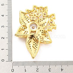 Brass Pave Clear Cubic Zirconia Side Charms&nbsp;KK-P243-05G