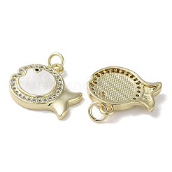 Brass Micro Pave Cubic Zirconia Pendants&nbsp;KK-G485-27C-G