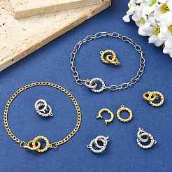 8Pcs 2 Colors Brass Fold Over Clasps&nbsp;KK-FS0002-20
