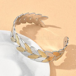 304 Stainless Steel Cuff Bangles for Women&nbsp;BJEW-D466-01GP
