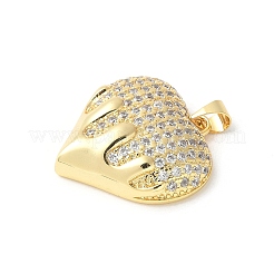 Brass Micro Pave Clear Cubic Zirconia Pendants&nbsp;ZIRC-I071-03G-01