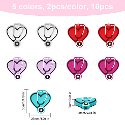 10Pcs 5 Colors Silicone Beads&nbsp;SIL-CA0001-93