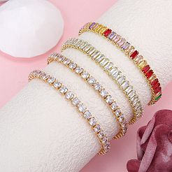 4Pcs 4 Style Cubic Zirconia Tennis Bracelets Set&nbsp;BJEW-SZ0002-66G