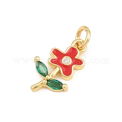 Brass Micro Pave Colorful Cubic Zirconia Pendants&nbsp;KK-E798-02D-G