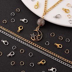 DIY 1.8m 2 Colors Vacuum Plated 304 Stainless Steel Twisted Chain Curb Chains Necklace Making Kits&nbsp;DIY-FS0001-25