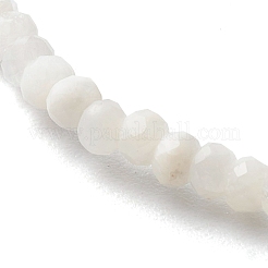 Faceted Rondelle Natural Rainbow Moonstone Beads Stretch Bracelets&nbsp;BJEW-JB06383-06
