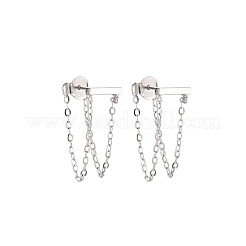 Stick Brass Cable Chain Stud Earrings&nbsp;FS-WGC480B-01