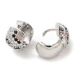 Rack Plating Brass Micro Pave Clear Cubic Zirconia Hoop Earrings&nbsp;EJEW-B062-27P