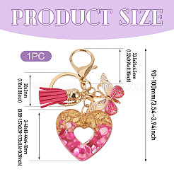 Heart with Butterfly Resin Keychains&nbsp;KEYC-TADJ0001-01C