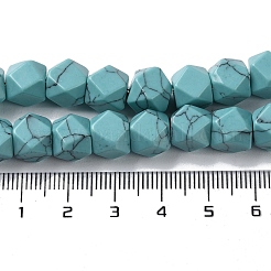 Synthetic Dyad Turquoise Star Cut Round Beads Strands&nbsp;G-M418-C02-01
