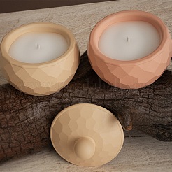 Faceted Round DIY Candle Cup Silicone Molds&nbsp;DIY-Q037-07B